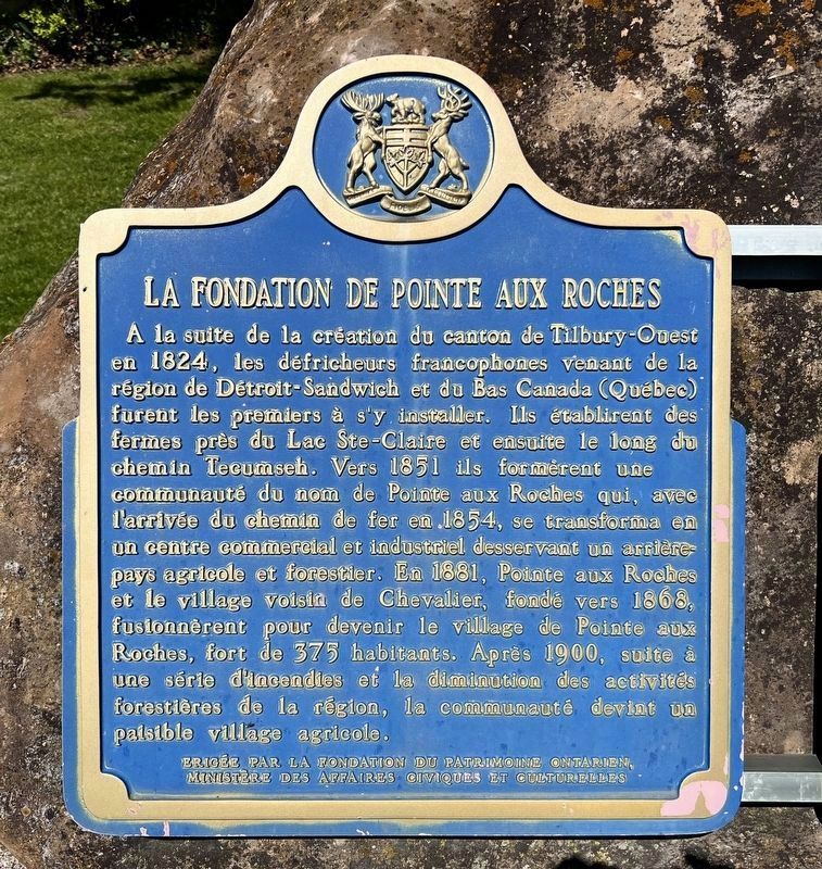 La Fondation de Pointe aux Roches Marker image. Click for full size.