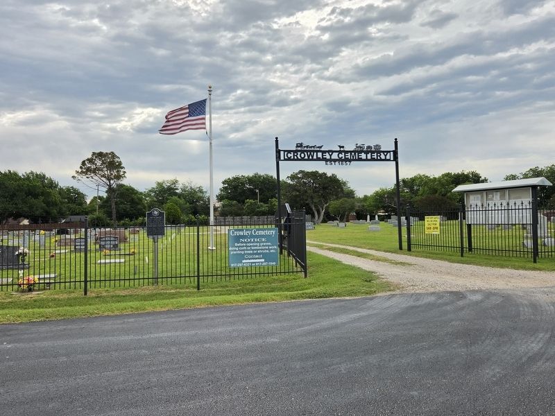 Crowley Cemetery Marker. Click for full size. Crowley Cemetery Marker image. Click for full size.
