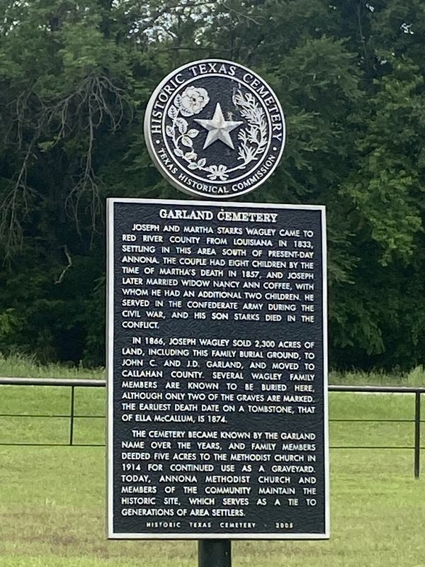 Garland Cemetery Marker. Click for full size. Garland Cemetery Marker image. Click for full size.