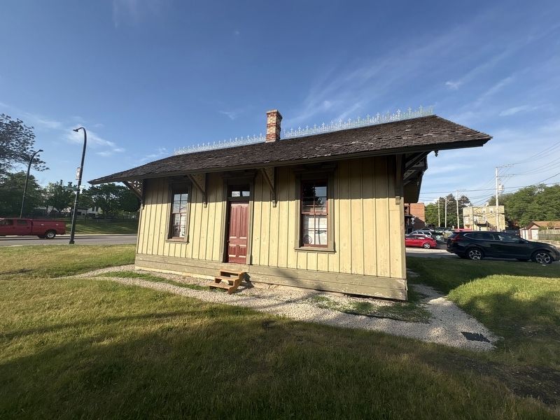 Two markers on west side of depot image. Click for full size.