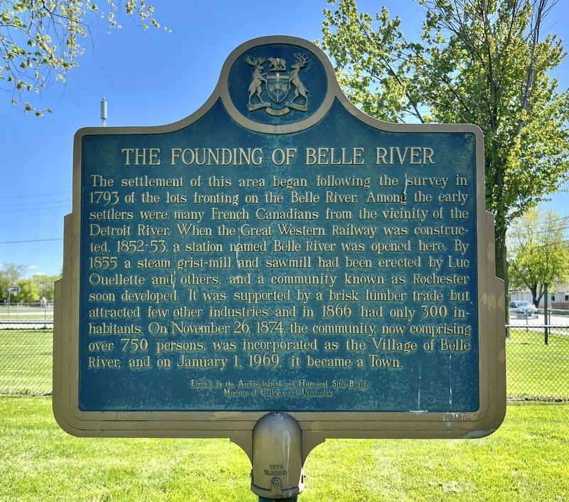 The Founding of Belle River side of marker. Click for full size. The Founding of Belle River side of marker image. Click for full size.