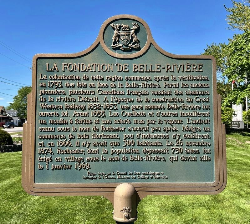 La Fondation de Belle-Rivière side of marker. Click for full size. La Fondation de Belle-Rivière side of marker image. Click for full size.