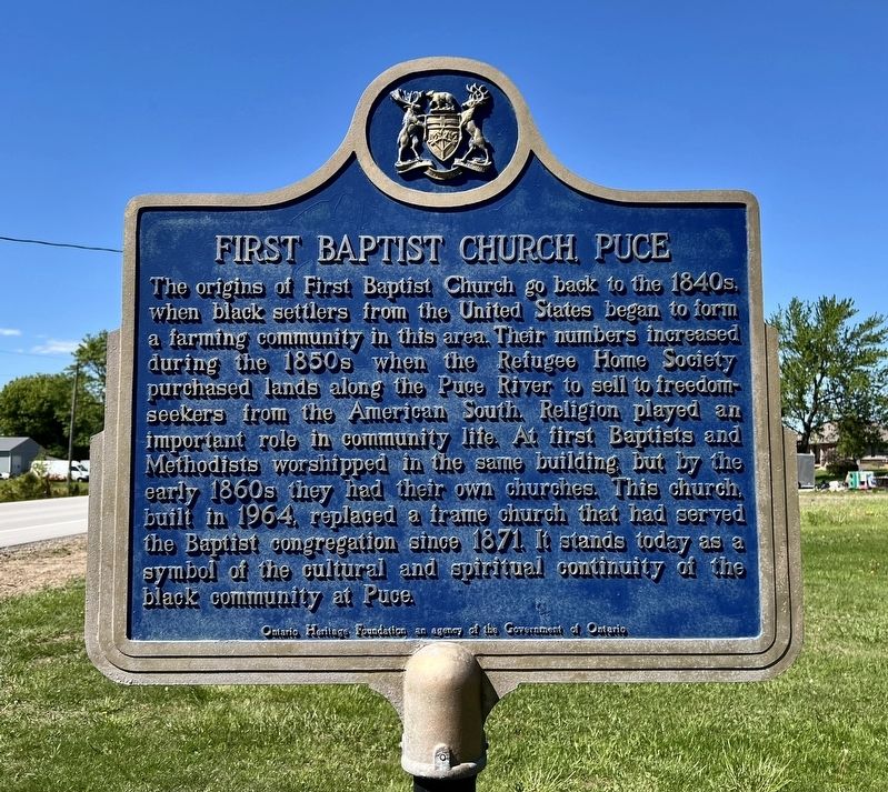 First Baptist Church, Puce side of marker. Click for full size. First Baptist Church, Puce side of marker image. Click for full size.
