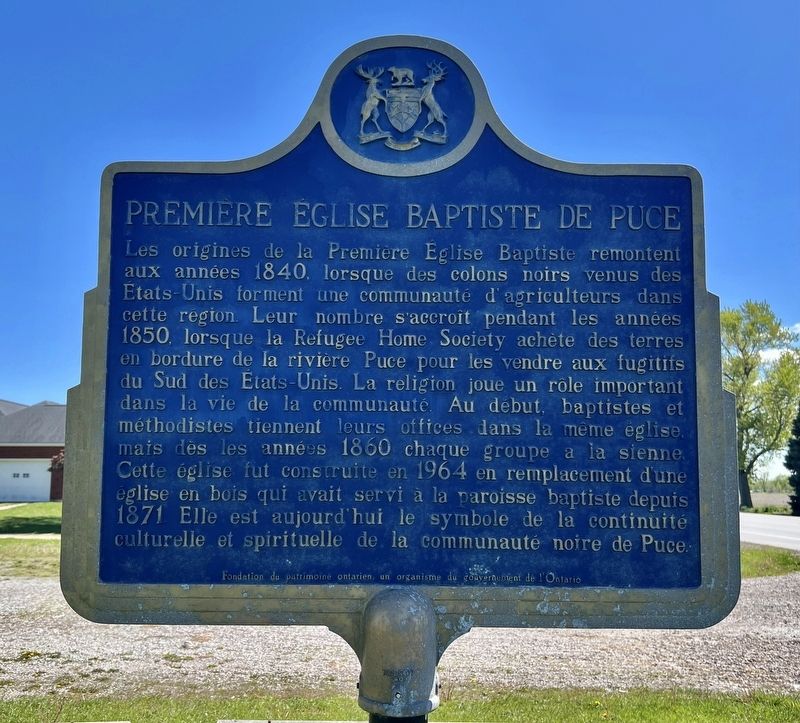 Première Église Baptiste de Puce side of marker. Click for full size. Première Église Baptiste de Puce side of marker image. Click for full size.
