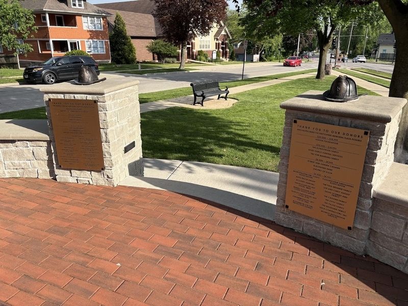 Donor plaques for firefighters memorial image. Click for full size.