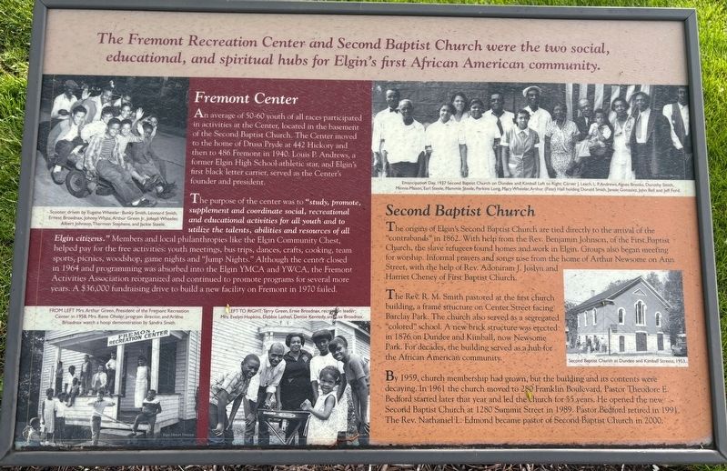 Fremont Recreation Center / Second Baptist Church Marker. Click for full size. Fremont Recreation Center / Second Baptist Church Marker image. Click for full size.