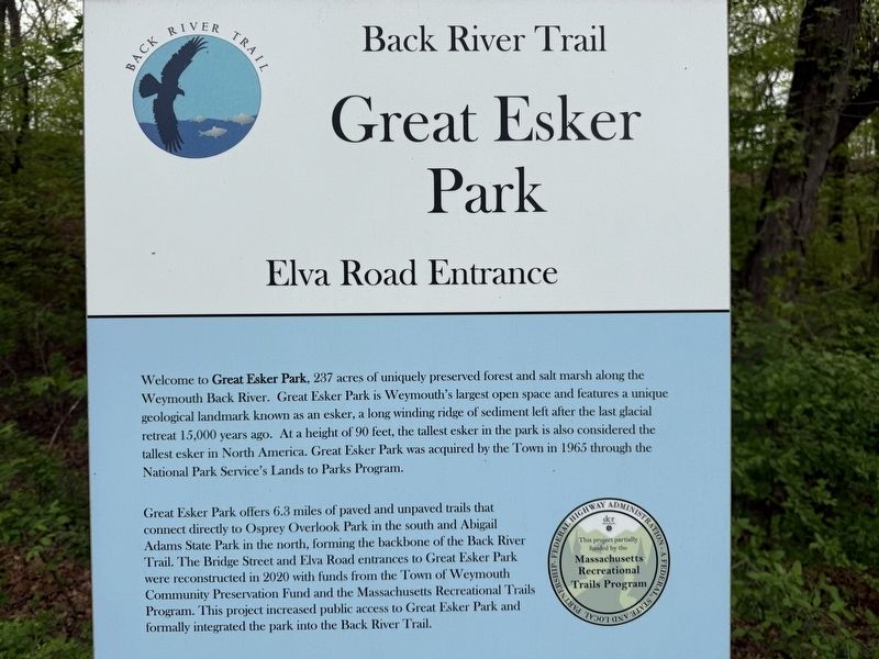 Great Esker Park Marker image. Click for full size.