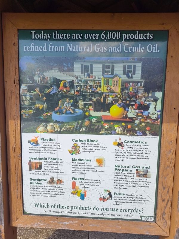 Today there are over 6,000 products refined from Natural Gas and Crude Oil. Marker image. Click for full size.