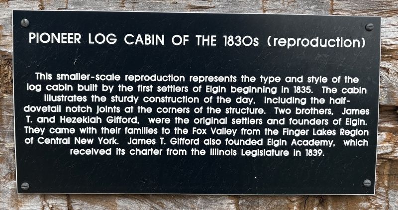 Pioneer Log Cabin of the 1830s Marker image. Click for full size.