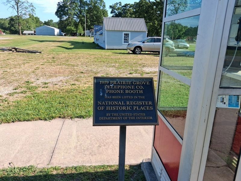 1959 Prairie Grove Telephone Co. Phone Booth Marker. Click for full size. 1959 Prairie Grove Telephone Co. Phone Booth Marker image. Click for full size.