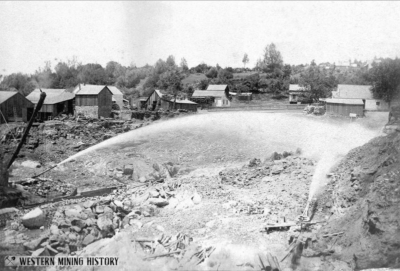 Hydraulic mining at Cherokee, California ca. 1880s. Click for full size. Hydraulic mining at Cherokee, California ca. 1880s image. Click for full size.