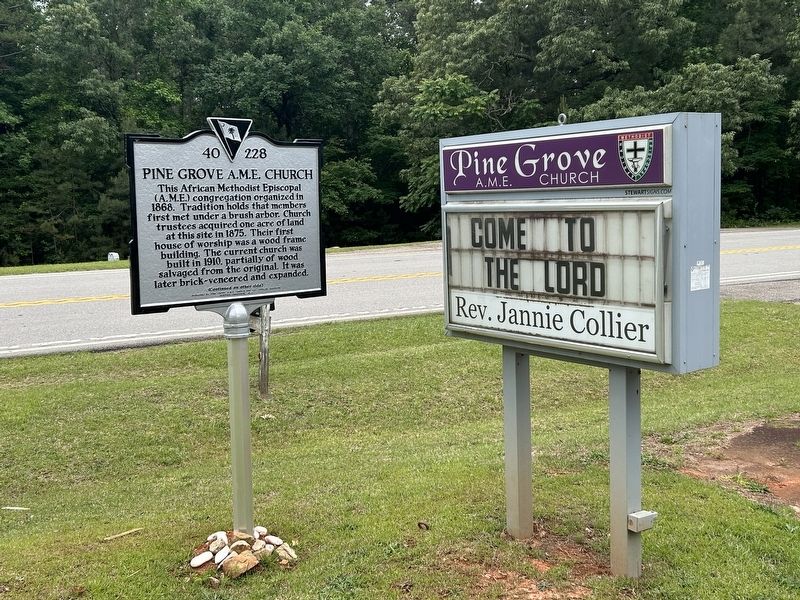 Pine Grove A.M.E. Church Marker. Click for full size. Pine Grove A.M.E. Church Marker image. Click for full size.