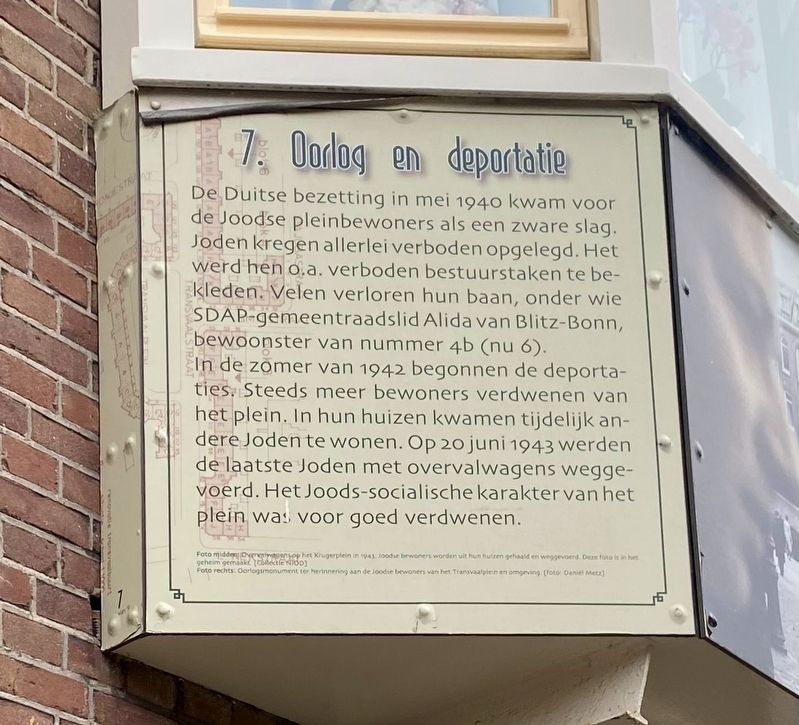 7. Oorlog en deportatie / War and Deportation Marker image. Click for full size.