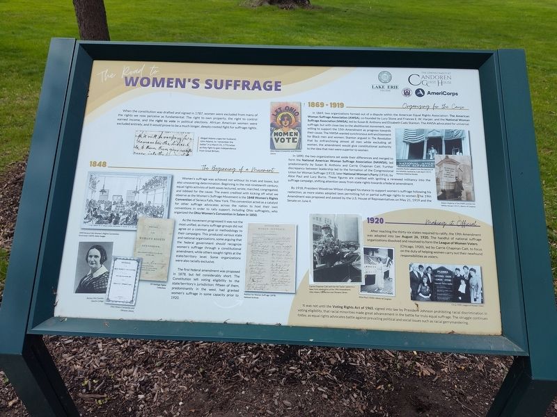 The Road To Women's Suffrage Marker image. Click for full size.