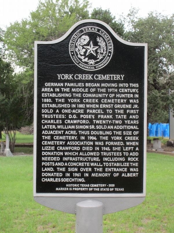 York Creek Cemetery Marker. Click for full size. York Creek Cemetery Marker image. Click for full size.