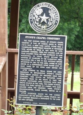 Stone's Chapel Cemetery Marker image. Click for full size.
