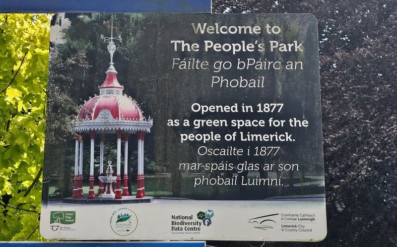 Welcome to the People's Park / Fáilte go bPáirc an Phobail Marker. Click for full size. Welcome to the People's Park / Fáilte go bPáirc an Phobail Marker image. Click for full size.