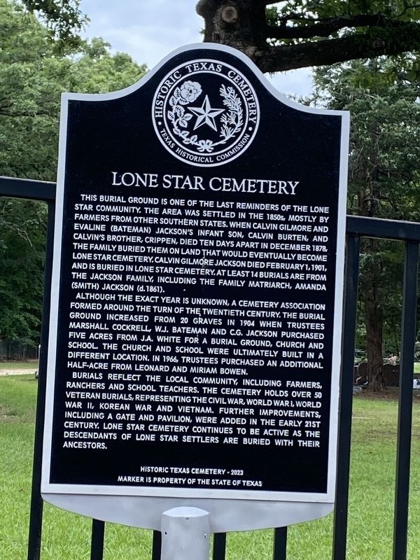 Lone Star Cemetery Marker image. Click for full size.