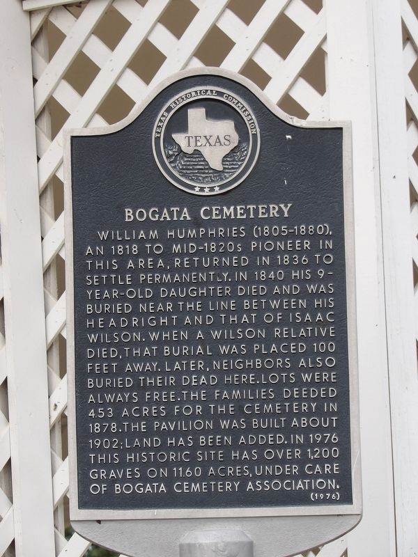 Bogata Cemetery Marker. Click for full size. Bogata Cemetery Marker image. Click for full size.