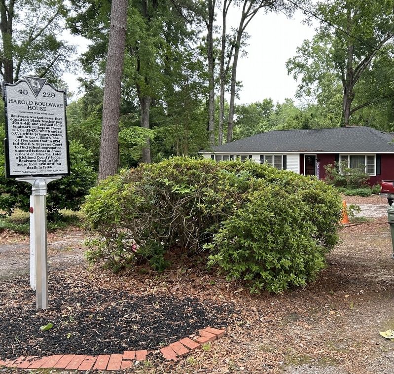 Harold Boulware House Marker. Click for full size. Harold Boulware House Marker image. Click for full size.