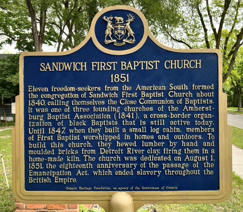 Sandwich First Baptist Church side of marker image. Click for full size.