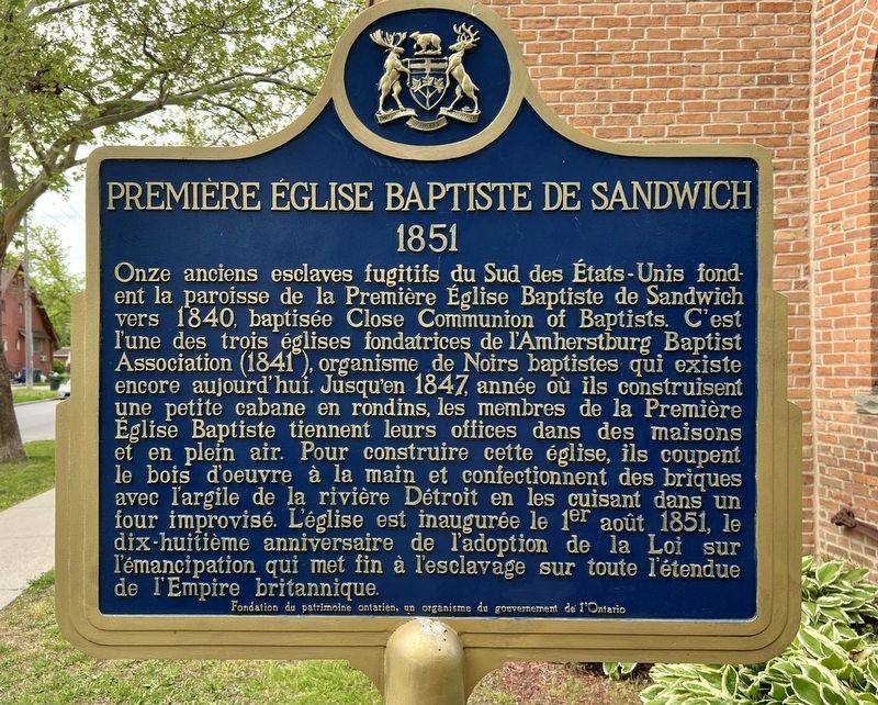 Premi�re �glise Baptiste de Sandwich side of marker image. Click for full size.