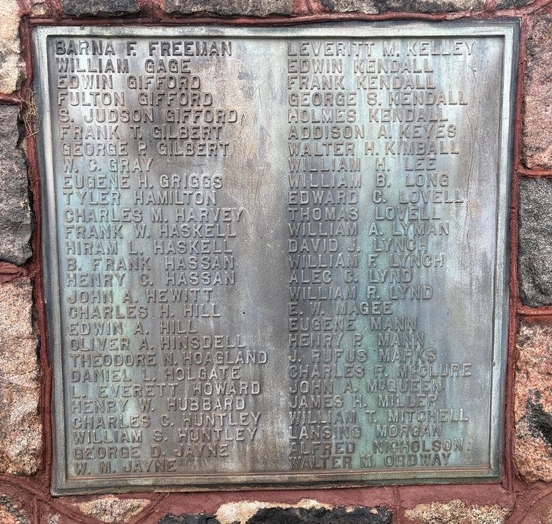 Elgin Academy Civil War Memorial, second plaque. Click for full size. Elgin Academy Civil War Memorial, second plaque image. Click for full size.