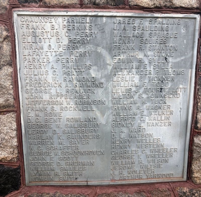 Elgin Academy Civil War Memorial, third plaque. Click for full size. Elgin Academy Civil War Memorial, third plaque image. Click for full size.