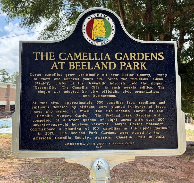 The Camellia Gardens at Beeland Park Marker image. Click for full size.