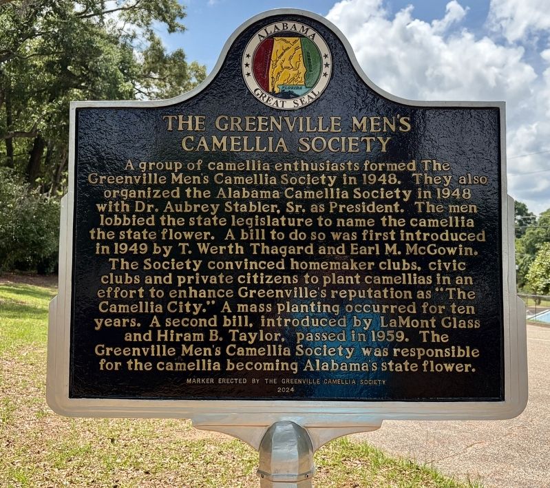 The Greenville Men's Camellia Society Marker image. Click for full size.