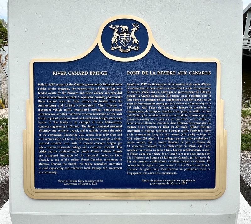 River Canard Bridge/Pont de la Rivière aux Canards Marker. Click for full size. River Canard Bridge/Pont de la Rivière aux Canards Marker image. Click for full size.