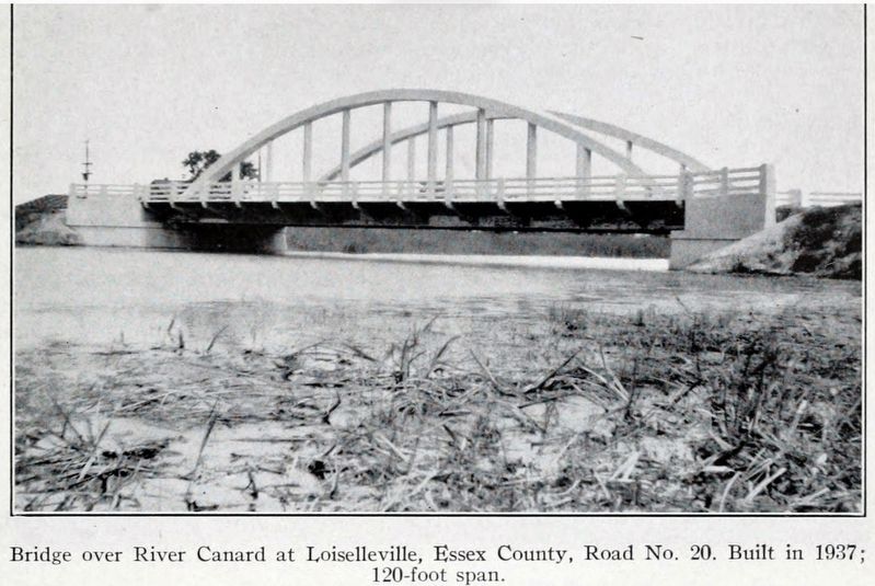The new River Canard Bridge in 1937. Click for full size. The new River Canard Bridge in 1937 image. Click for full size.