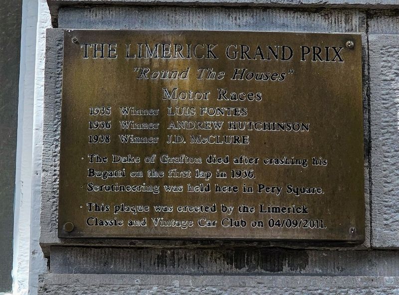 The Limerick Grand Prix Marker. Click for full size. The Limerick Grand Prix Marker image. Click for full size.