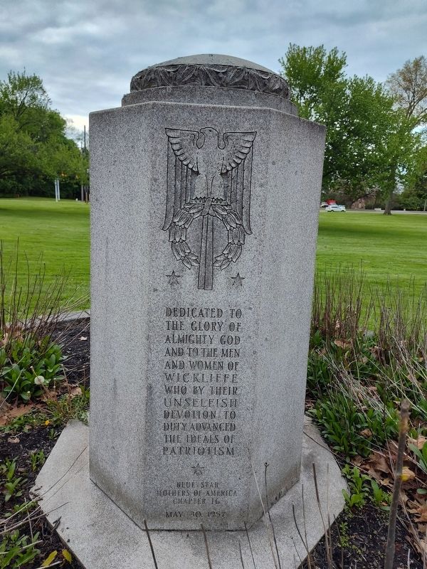 Blue Star Mothers' Wickliffe Veterans Memorial Marker. Click for full size. Blue Star Mothers' Wickliffe Veterans Memorial Marker image. Click for full size.