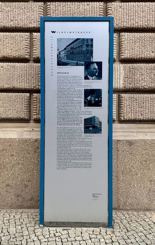 Wilhelmstraße 68 Marker. Click for full size. Wilhelmstraße 68 Marker image. Click for full size.
