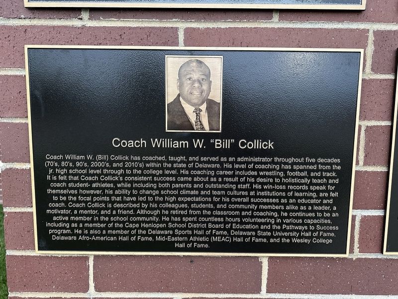 Coach William W. "Bill" Collick Marker image. Click for full size.