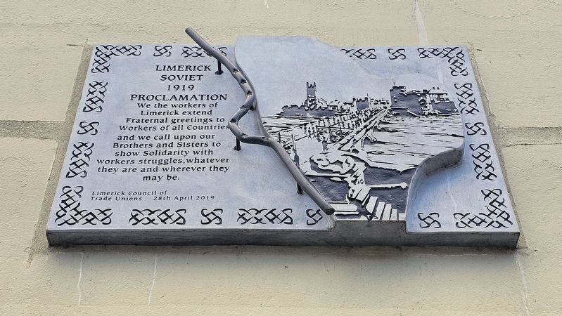 Limerick Soviet 1919 Proclamation Marker. Click for full size. Limerick Soviet 1919 Proclamation Marker image. Click for full size.