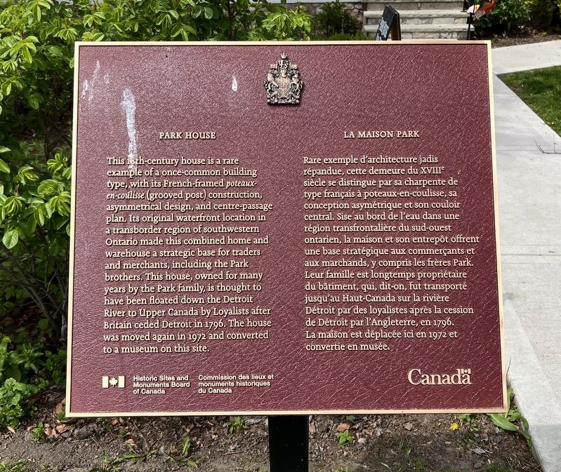 Park House/La Maison Park Marker. Click for full size. Park House/La Maison Park Marker image. Click for full size.