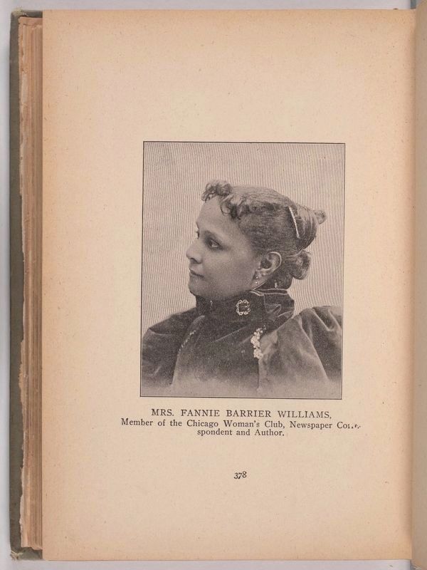 Fannie Barrier Williams (1855-1944) image. Click for full size.