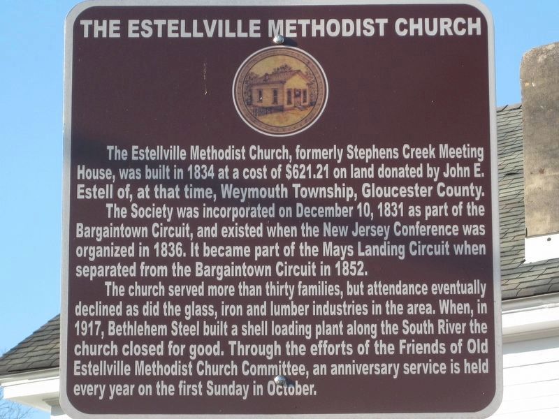 The Estellville Methodist Church Marker. Click for full size. The Estellville Methodist Church Marker image. Click for full size.