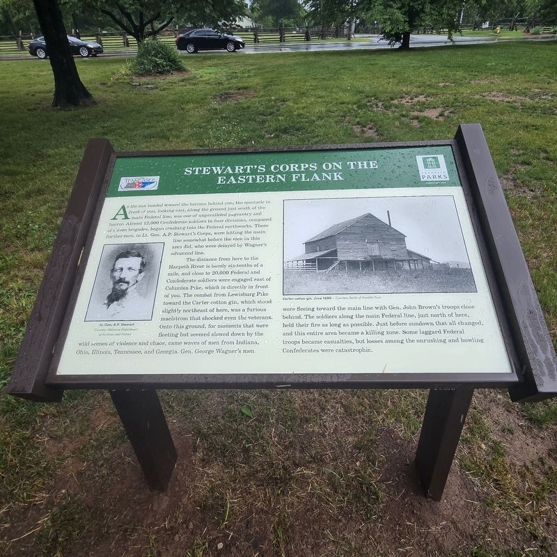 Stewart's Corps on the Eastern Flank Marker. Click for full size. Stewart's Corps on the Eastern Flank Marker image. Click for full size.