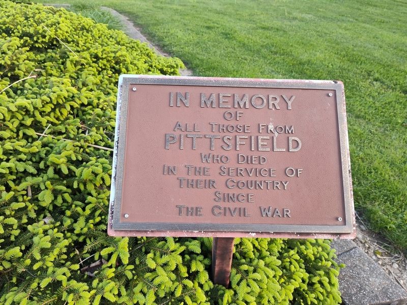 Pittsfield Veterans Memorial Marker image. Click for full size.