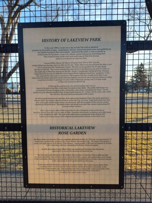 History of Lakeview Park Marker image. Click for full size.