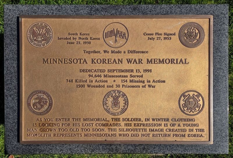 Minnesota Korean War Memorial Marker image. Click for full size.