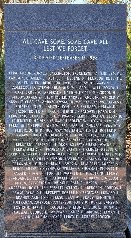 Minnesota Korean War Memorial A-C image. Click for full size.