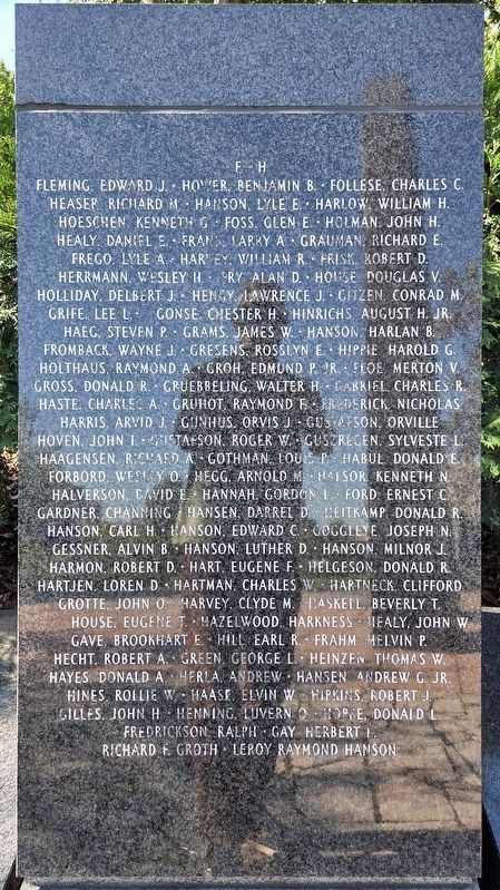 Minnesota Korean War Memorial F-H image. Click for full size.