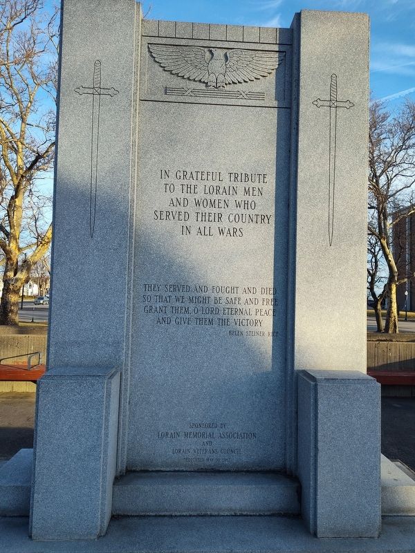 Lorain Veterans Memorial Marker image. Click for full size.