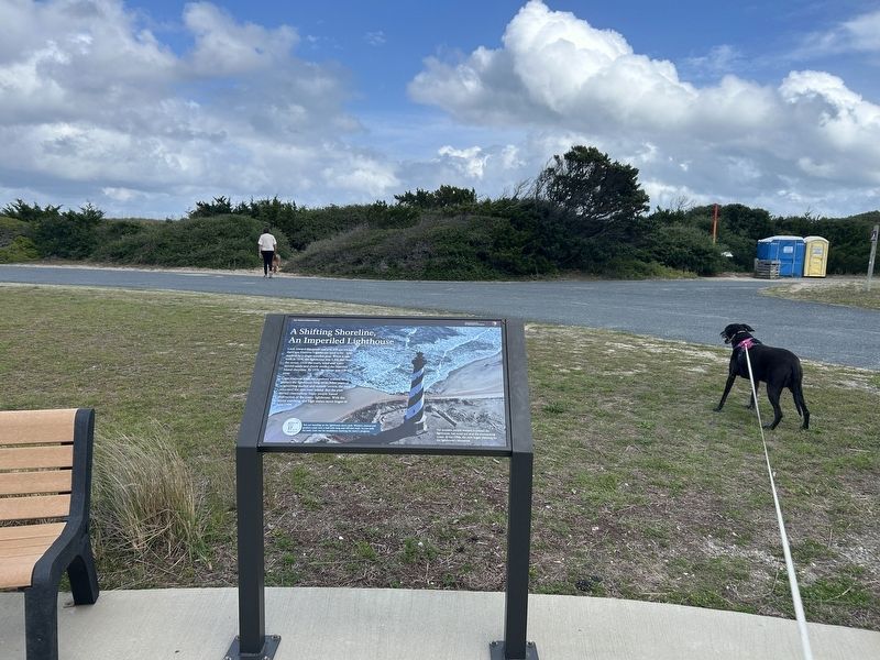 A Shifting Shoreline, An Imperiled Lighthouse Marker. Click for full size. A Shifting Shoreline, An Imperiled Lighthouse Marker image. Click for full size.
