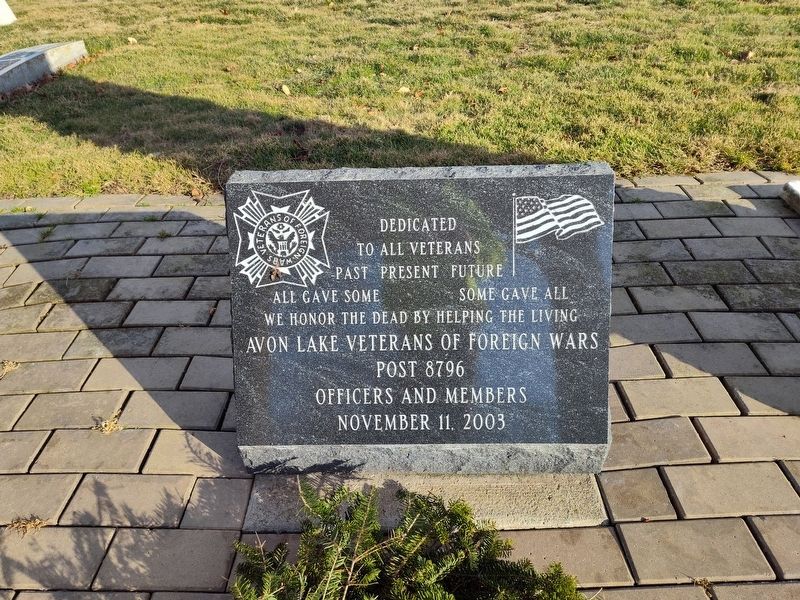 Avon Lake World War II Veterans Memorial Marker. Click for full size. Avon Lake World War II Veterans Memorial Marker image. Click for full size.