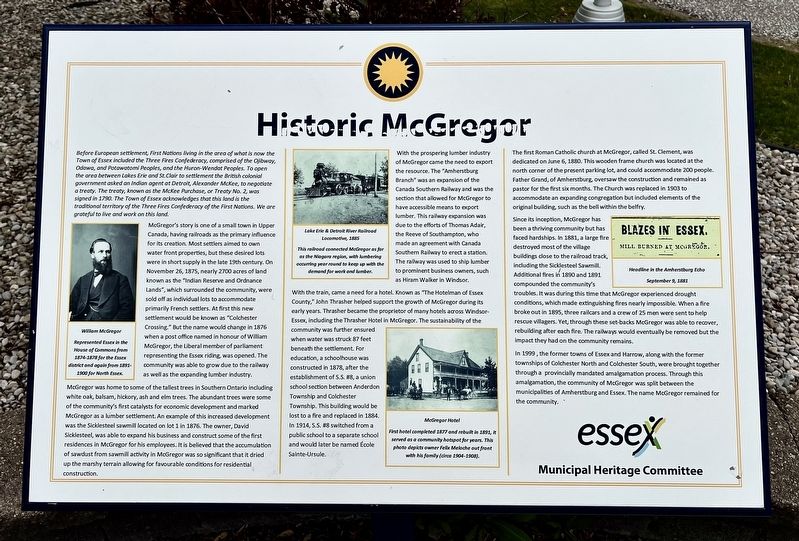 Historic McGregor Marker. Click for full size. Historic McGregor Marker image. Click for full size.